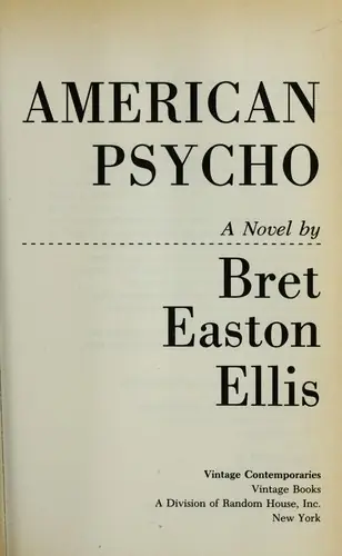 Cover of “American Psycho” by Bret Easton Ellis